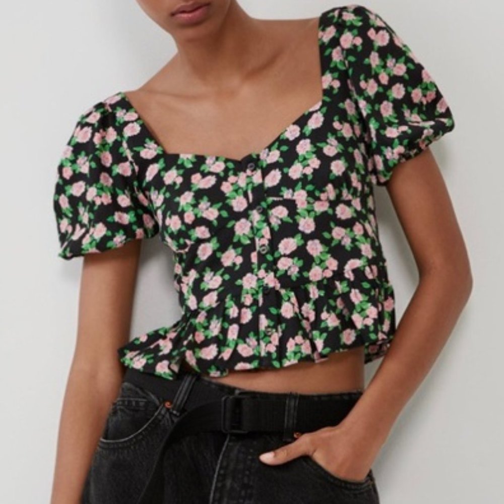 Never Worn Zara Floral Crop Top